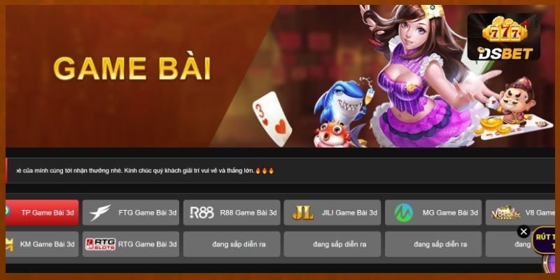 Những đơn vị phát hành game bài Dsbet